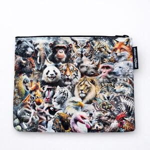 Wildlife Animal Print Zip Pouch Odds ’n Totes NWOT